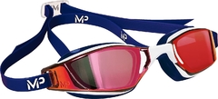 MP Michael Phelps XCEED Swimming Goggles Blue / Titanium Red Lens