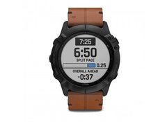 Garmin fēnix 6X Multisport GPS Watch - Sapphire Editions - black / brown leather - comprar online