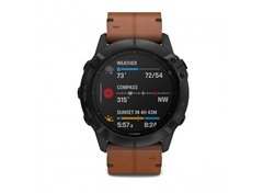 Garmin fēnix 6X Multisport GPS Watch - Sapphire Editions - black / brown leather na internet