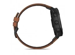 Garmin fēnix 6X Multisport GPS Watch - Sapphire Editions - black / brown leather - ASPORTS - Since 1993!