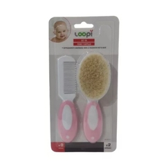 LOOPI Set Peine y Cepillo Cerdas Naturales Para Bebes +0m (8723 )