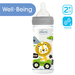 CHICCO Mamadera Well Being Unisex Gris 250ML 2M+ - comprar online
