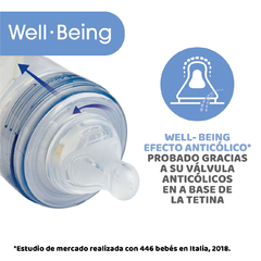 CHICCO Mamadera Well Being Unisex Gris 250ML 2M+