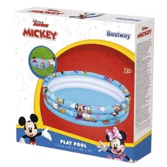 BESTWAY Pileta Inflable 3 Aros Mickey Mouse 1.22 m X 0.25 m (2 Años+) 91007