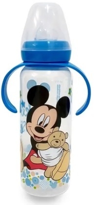 NATELLE Mamadera 250ml Tetina Silicona Asas Mickey - Minnie Disney 3m+ - Solescitos Baby Store