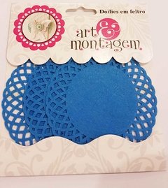 Imagem do Doilies em feltro modelo 2 - Azul