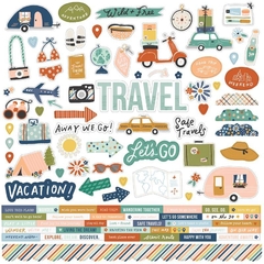 Cartela de adesivos 30x30 Safe Travels - Simples Stories