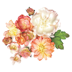 Flores de papel Tons Rosa/Amarelo - Carina Sartor - FLOR21