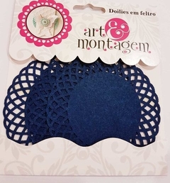 Doilies em feltro modelo 2 - Azul - comprar online