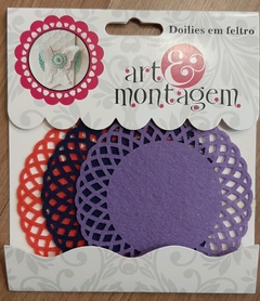 Doilies em feltro - 3 cores