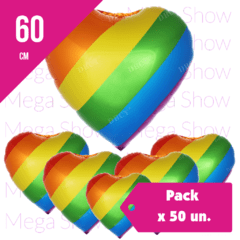 GLOBO CORAZON LGBT 60 CM - PROMO X 50UN.