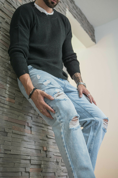 Sweater Rotured Negro - comprar online