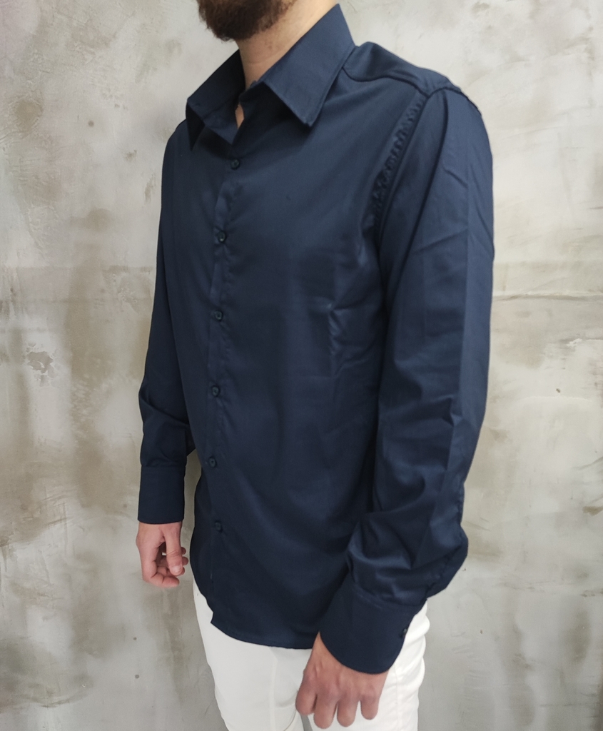 Camisa azul noche best sale