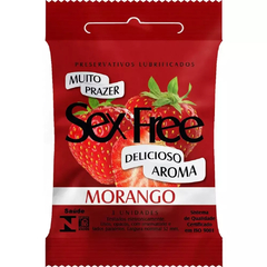 PRESERVATIVO MORANGO COM 3 UNIDADES SEX FREE