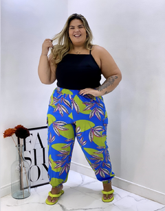 Calça Jogger Estamparia Azul