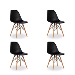 COMBO X 4 SILLAS EAMES NEGRO