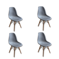 COMBO X 4 SILLAS EAMES GRIS