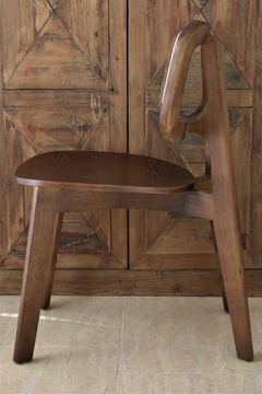 XMS-CB2828CH SILLA NÓRDICA EN MADERA DE OLMO CON ESTERILLADO CHOCOLATE - comprar online