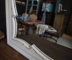 Art Espejo cuadrado con marco de madera blanco - comprar online