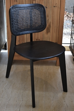 ART XMS-CB2828 SILLA NÓRDICA EN MADERA DE OLMO CON ESTERILLADO NEGRO