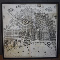 Cuadro Blue Print Mapa de Amsterdam VI-9