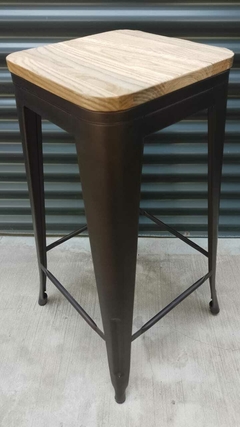 3105M-CO Banqueta tolix con asiento de madera 75 cm - comprar online