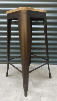 3105M-CO Banqueta tolix con asiento de madera 75 cm en internet