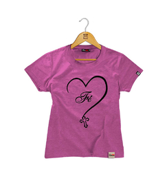 Camiseta Baby Look Fé No Coração - loja online