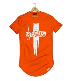 Camiseta Longline Pintee Cruz Jesus Vazado - Pintee T-shirt - As Camisetas Mais Incríveis da Internet