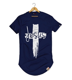 Camiseta Longline Pintee Cruz Jesus Vazado na internet