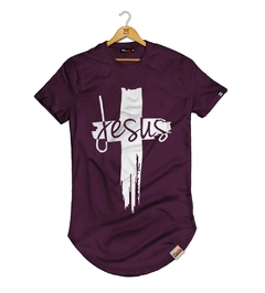 Camiseta Longline Pintee Cruz Jesus Vazado - Pintee T-shirt - As Camisetas Mais Incríveis da Internet