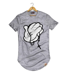 Camiseta Longline Mãos Orando - Pintee T-shirt - As Camisetas Mais Incríveis da Internet