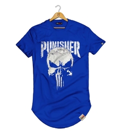Camiseta Longline Caveira Punisher - Pintee T-shirt - As Camisetas Mais Incríveis da Internet