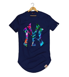 Camiseta LongLine Pintee NY Color Floral Verão - loja online
