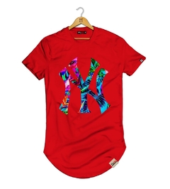 Camiseta LongLine Pintee NY Color Floral Verão - comprar online