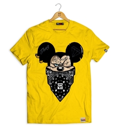 T-SHIRT MICKEY ROSTO ONCA E STRAS - MOSTARDA, Atacado Tshirt