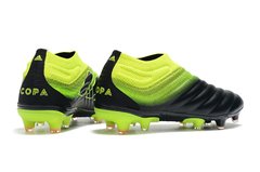 Imagem do Chuteira Adidas Copa 19.0 Black Green Campo Original Couro (Bolsa + Par de Meião de Brinde)