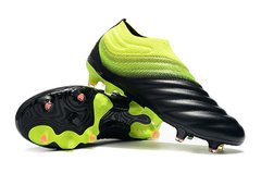 Chuteira Adidas Copa 19.0 Black Green Campo Original Couro (Bolsa + Par de Meião de Brinde) - Sport Shoe