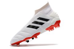 Chuteira Adidas Predator Mania 19+ Branco Vermelho Campo Profissional - Sport Shoe