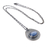 Colar Amuleto Pedra Cianita Azul Natural Prata 950 na internet