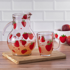 TAZA DE VIDRIO BOMBE FRUTILLAS