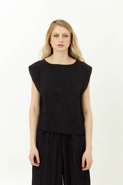 BLUSA PLISE - NEGRA - comprar online