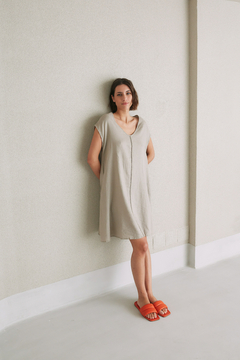 VESTIDO LINO - CEMENTO en internet