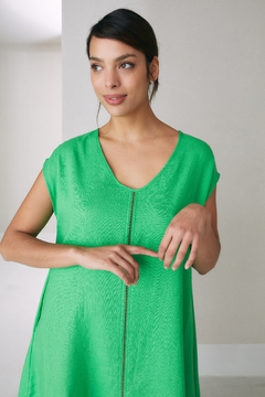 VESTIDO LINO - VERDE - comprar online