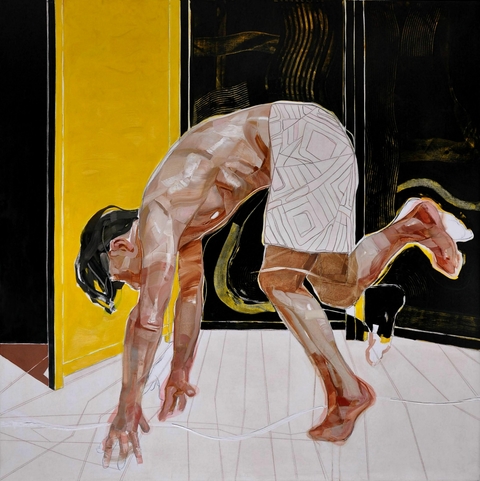 Fernando O Connor. Figura con Biombo, 180 x 180 cm
