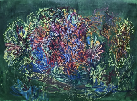 Dolores Castaño. Noche verde, 145 x 107 cm