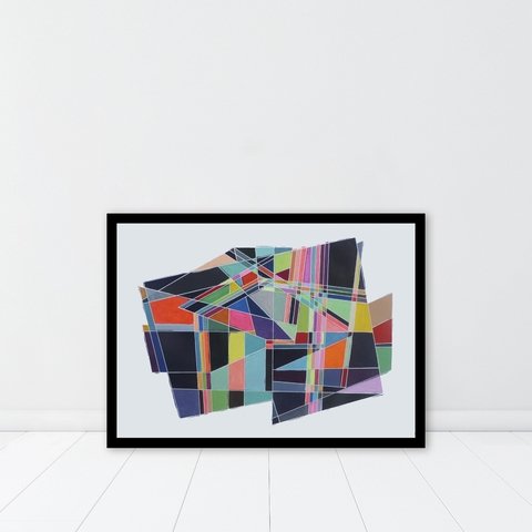 Veronica Sanes. Geometría Color oscuro II. 35 x 50 cm - buy online