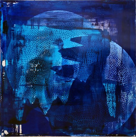 Fernando Poggio. Kosmos Blue, 100 x 100 cm