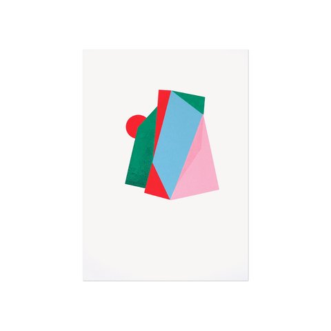 Laura Saint- Agne. Rojo verde, celeste y rosa, 35 x 25 cm