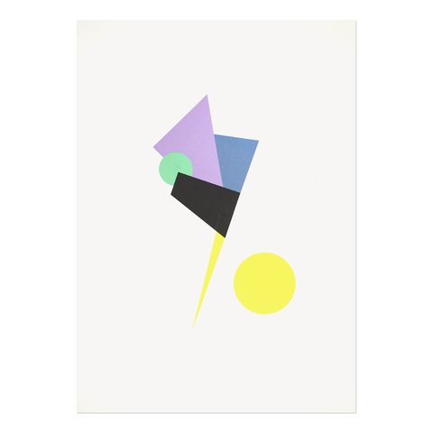 Laura Saint- Agne. Azul, violeta, amarillo fluo, verde agua y negro II, 70 x 50